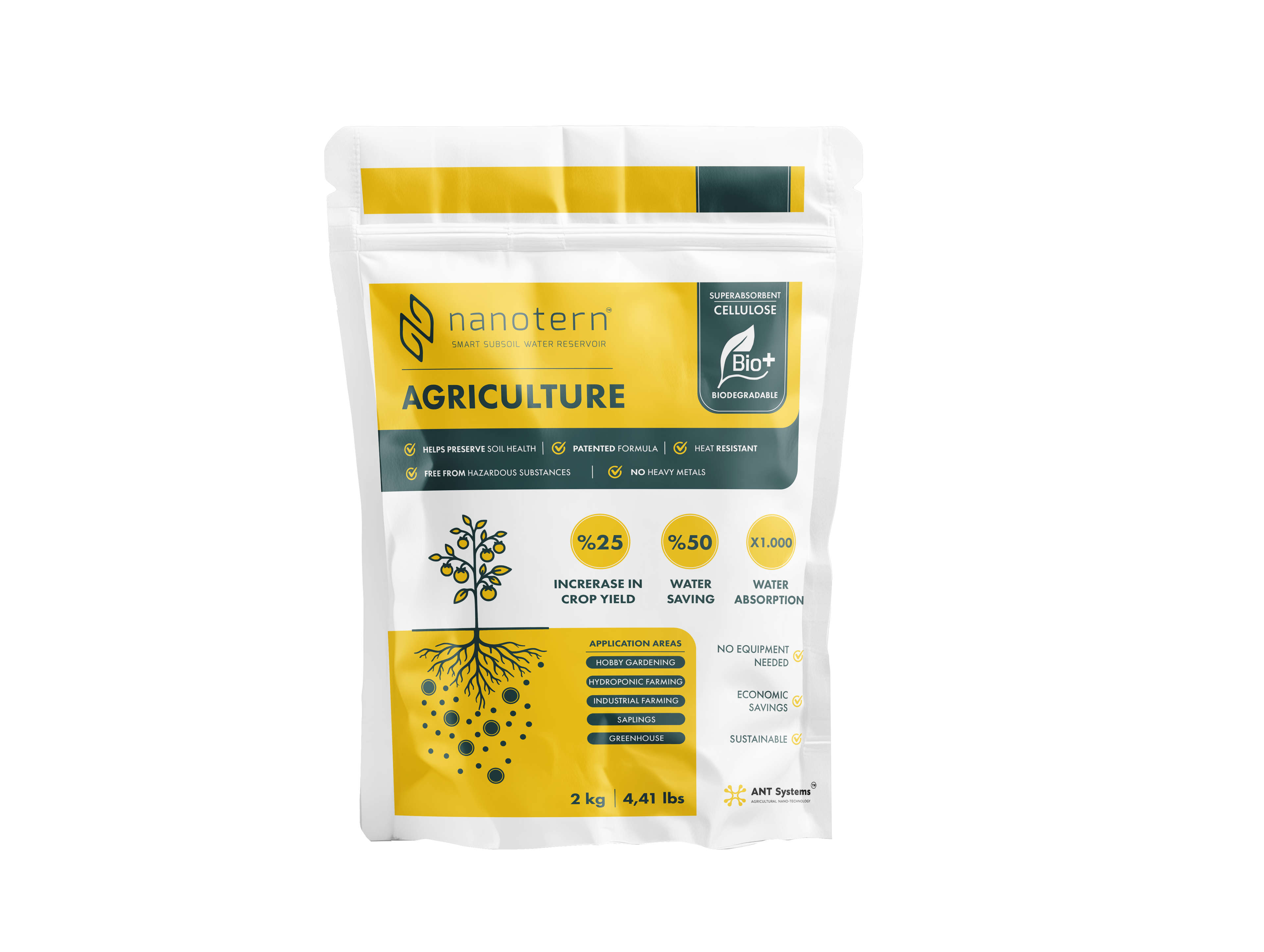 Nanotern agriculture product packaging on a white background