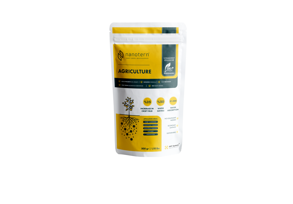 Agriculture product packaging with brand logo on a white background